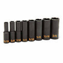 GearWrench 84915H 8 Piece 3/8" Drive 6 Point SAE Hi-Viz Deep Impact Socket Set - 3