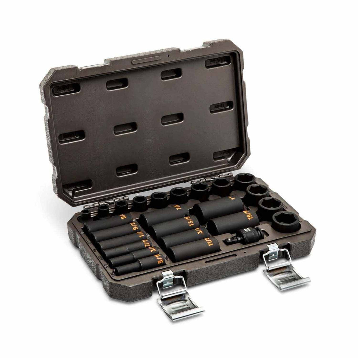 GearWrench 84919H 25 Piece 3/8" Drive 6 Point SAE Hi-Viz Standard & Deep Impact Socket Set - 3
