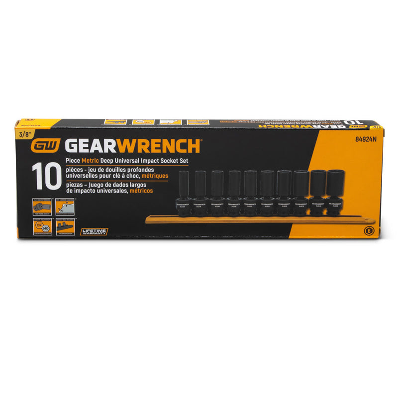 GearWrench 84924N 10 Pc. 3/8" Drive 6 Point Deep Universal Impact Metric Socket Set - 4