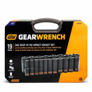 GearWrench 84934H 19 Piece 1/2" Drive 6 Point SAE Hi-Viz Deep Impact Socket Set - 4