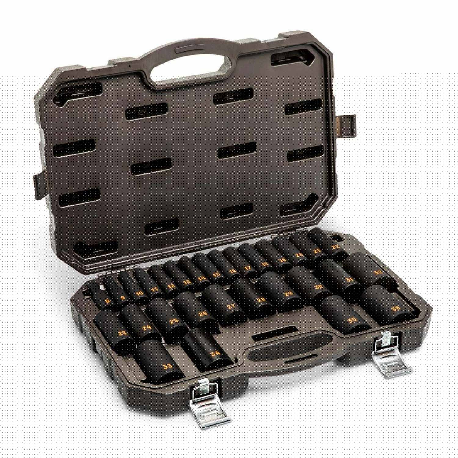 GearWrench 84935H 29 Piece 1/2" Drive 6 Point Metric Hi-Viz Deep Impact Socket Set - 3