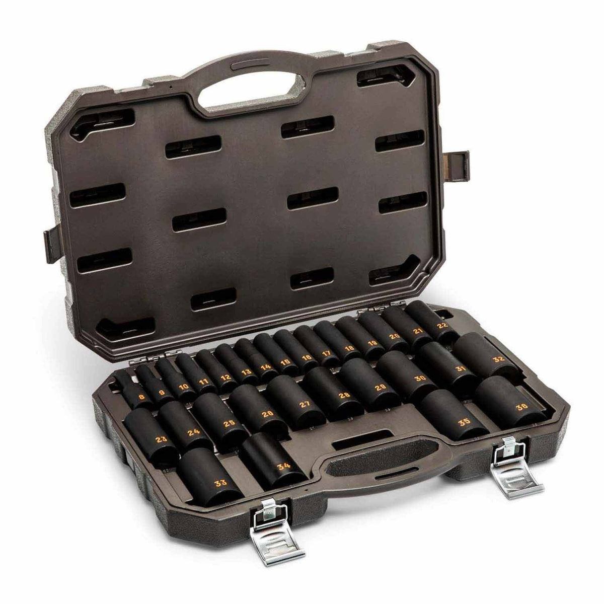 GearWrench 84935H 29 Piece 1/2" Drive 6 Point Metric Hi-Viz Deep Impact Socket Set - 3