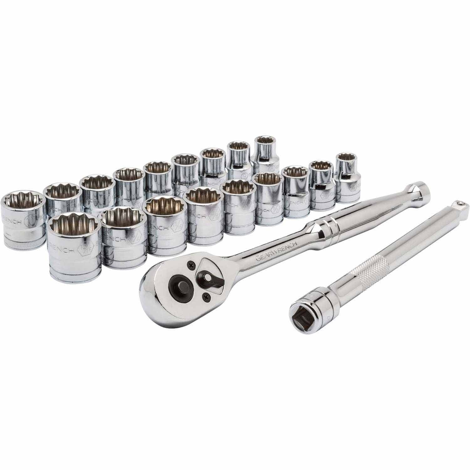 GearWrench 8802A 22 Pc. 1/2" Dr. SAE/Metric Socket Set