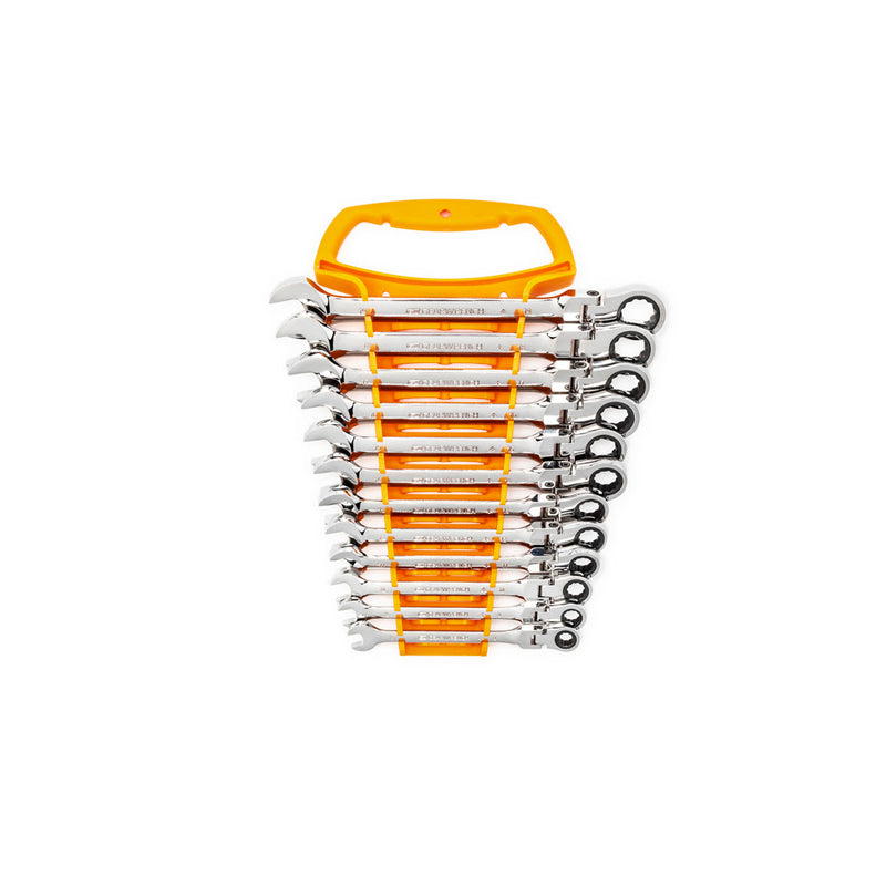 GearWrench 9901D 12 Pc. 72-Tooth 12 Point Flex Head Ratcheting Combination Metric Wrench Set - 3