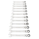 GearWrench 9901D 12 Pc. 72-Tooth 12 Point Flex Head Ratcheting Combination Metric Wrench Set - 8