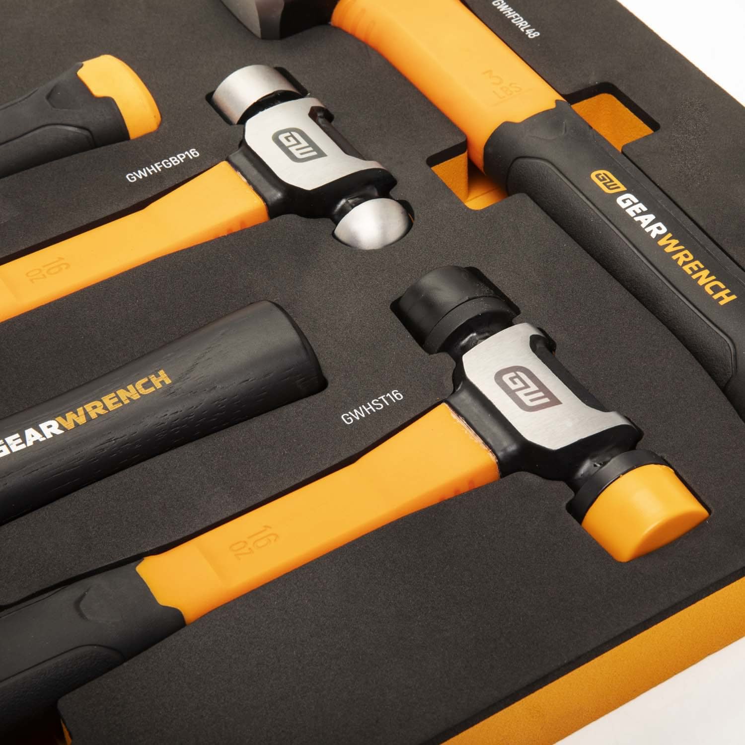 GearWrench GWH5PCMS Mixed Hammer Set in Foam Storage Tray (5 Piece) - 6