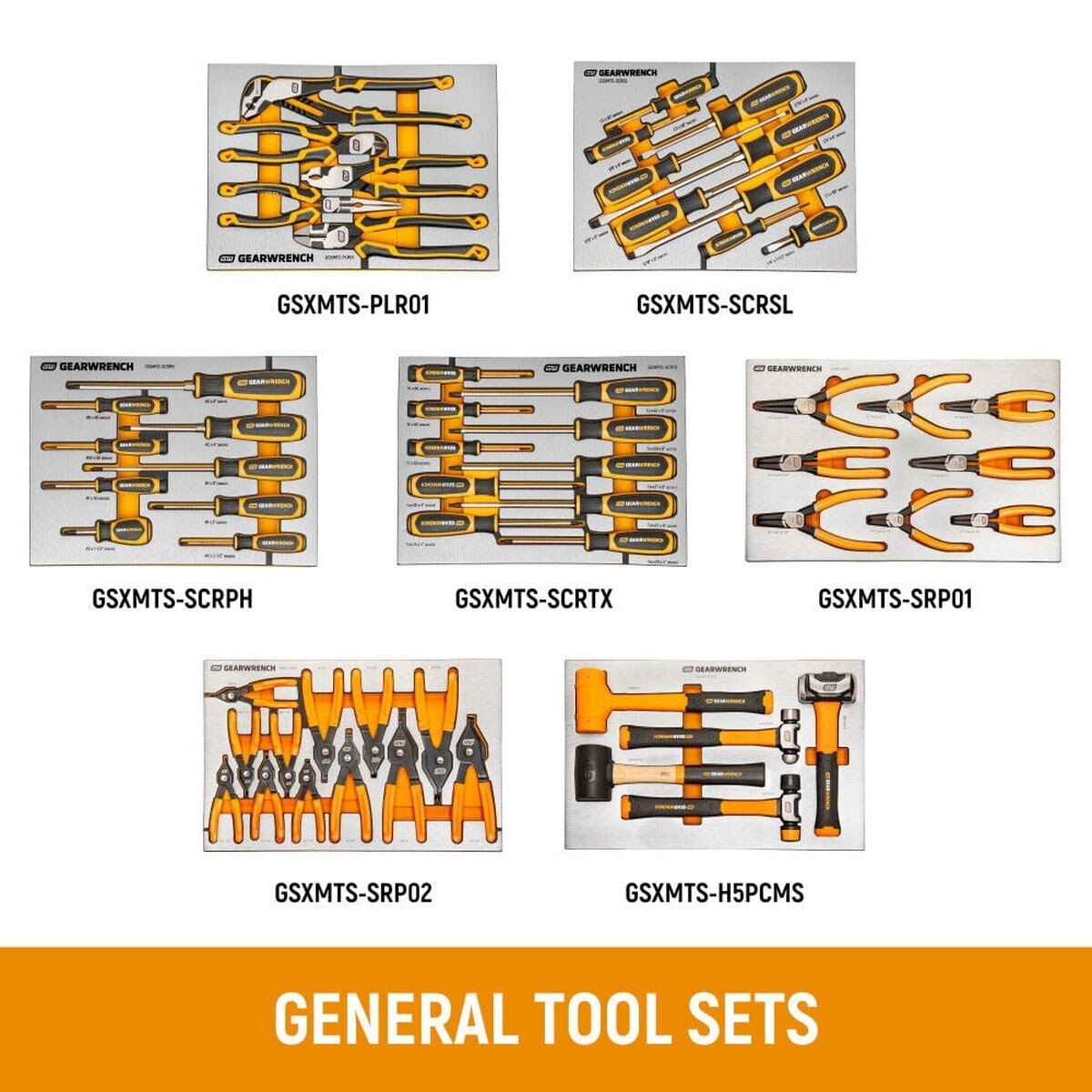 GearWrench MEGAMOD1629 MEGAMOD Mechanics Tool Set with Modular Foam Tr