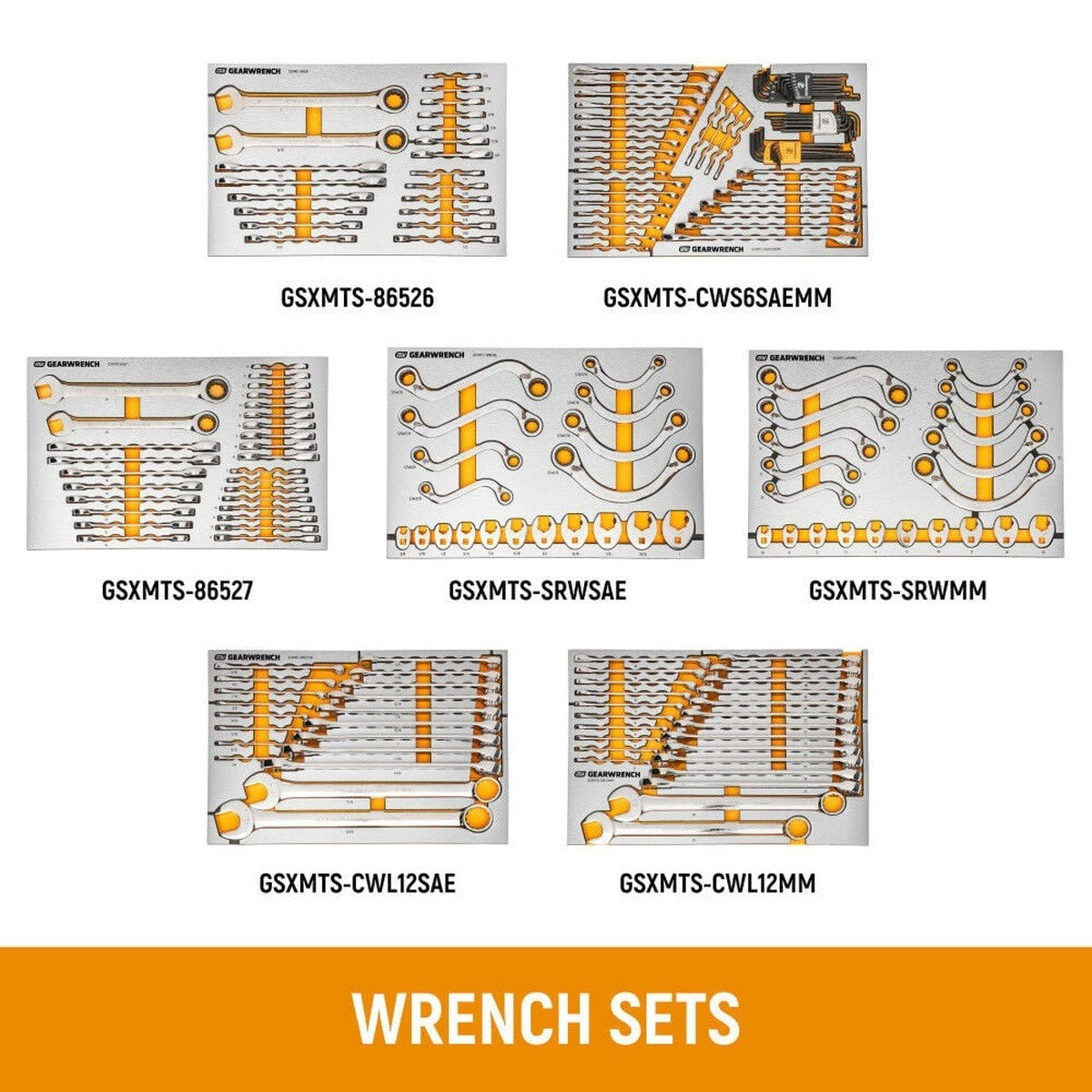 GearWrench MEGAMOD1858 1858 Piece Mechanics Tool Set with Modular Foam Trays Tool Storage and Shop Equipment (1 Set) - 6