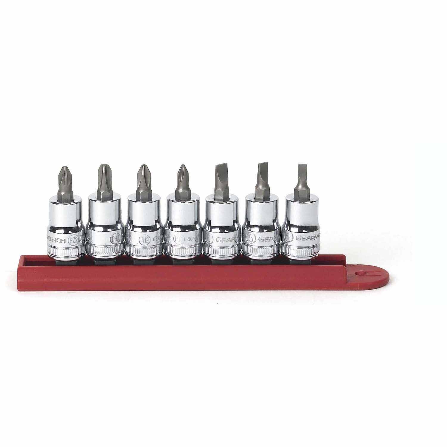 Gearwrench 80577 7 Pc. 3/8" Drive Slotted/Phillips/Pozidriv Bit Socket Set