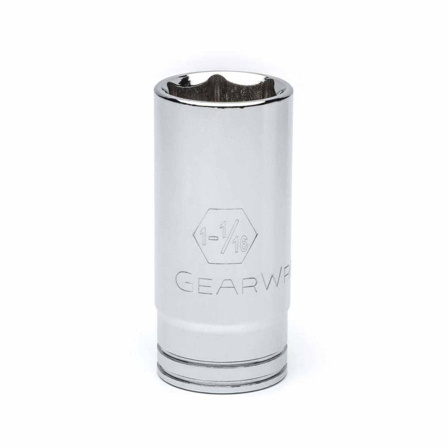 Gearwrench 80675 1/2" Drive 6 Point Deep SAE Socket 1-1/16"