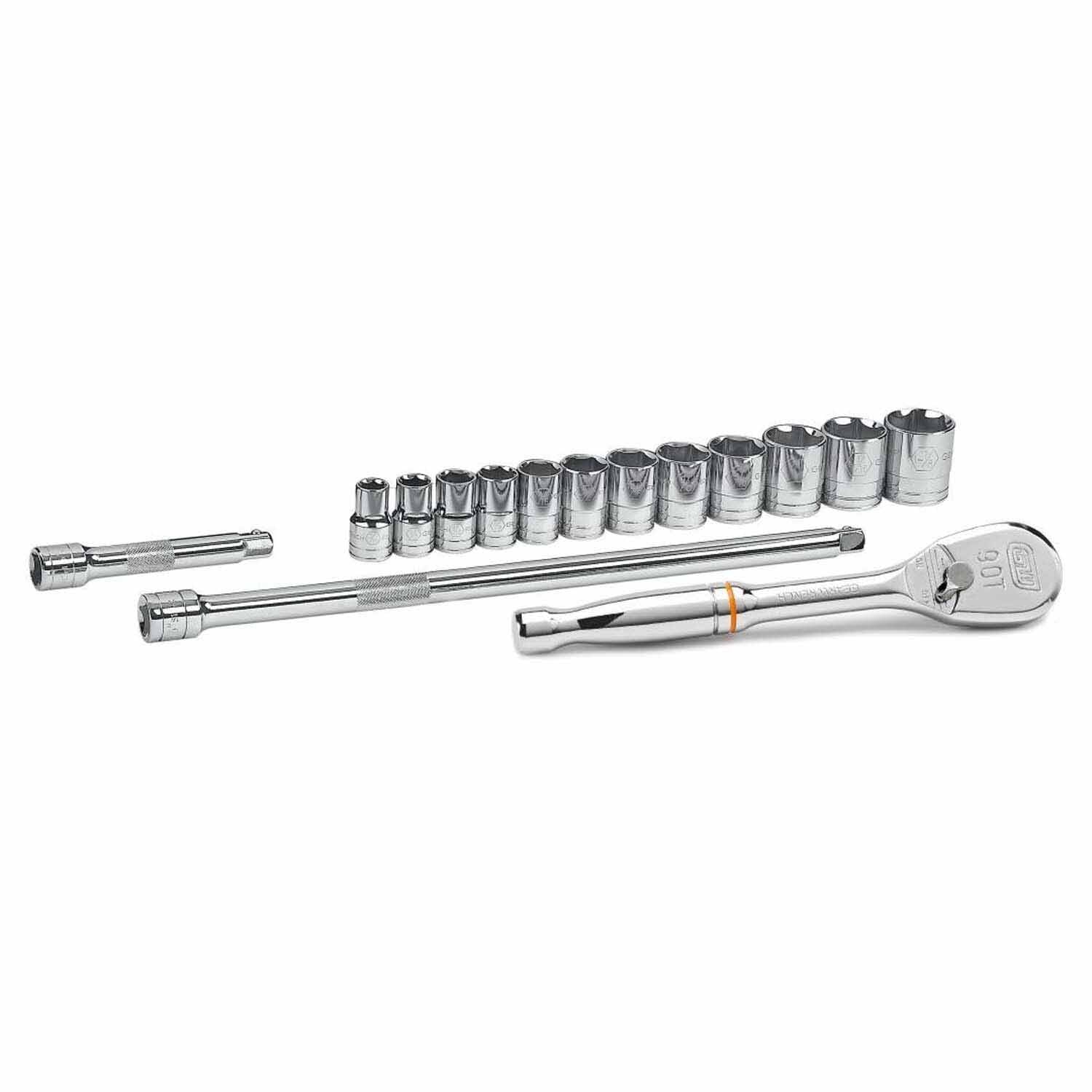 Gearwrench 80706 15 Pc. 1/2" Drive 6 Point Standard SAE Mechanics Tool Set