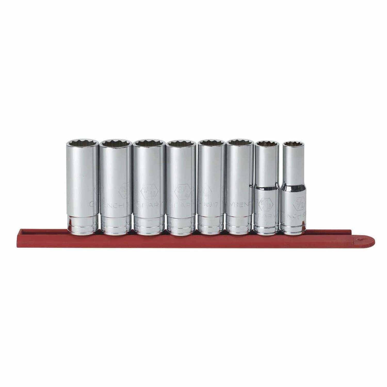 Gearwrench 80713 8 Pc. 1/2" Drive 12 Point Deep SAE Socket Set