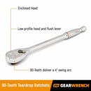 Gearwrench 81264T 3/8" Drive 90-Tooth Long Handle Teardrop Ratchet 11" - 2