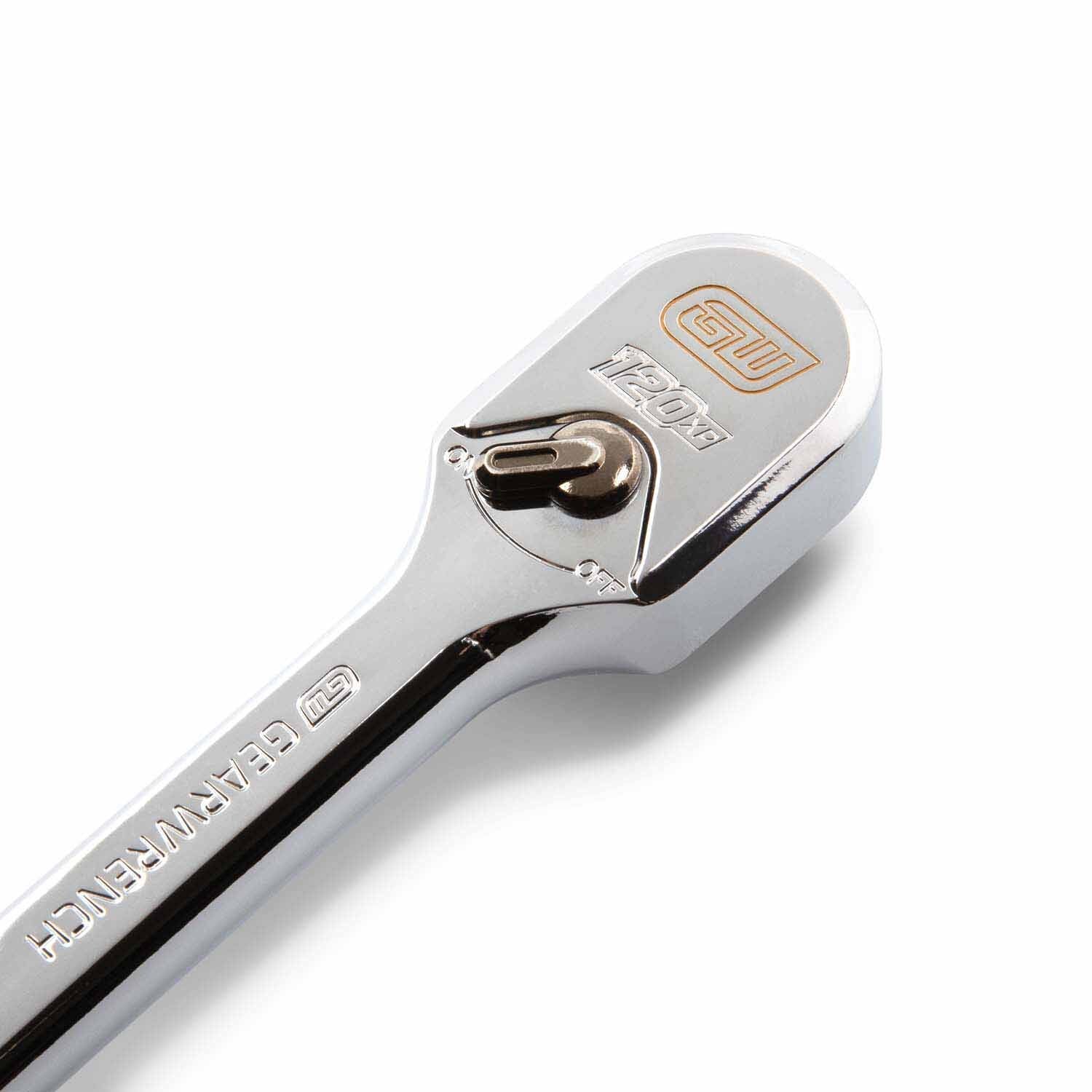 Gearwrench 81269XP 3/8" Drive 120XP Full Polish Chrome Extra Long Handle Teardrop Ratchet 18" - 5