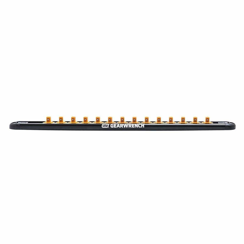 Gearwrench 83126 1/4" Drive Magnetic Socket Rail with 14 Clips