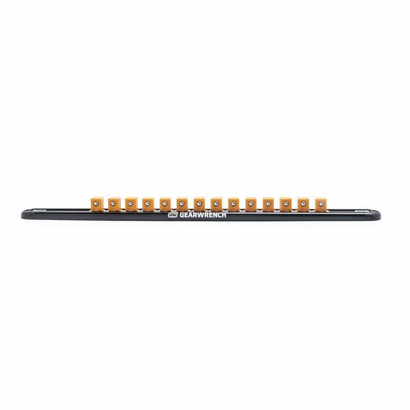 Gearwrench 83128 1/2" Drive Magnetic Socket Rail with 14 Clips