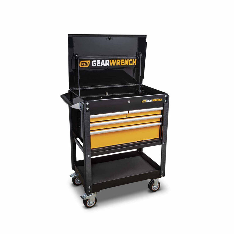 Gearwrench 83168 33" 4 Drawer Black & Orange Utility Cart - 3