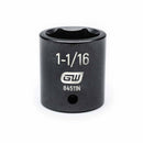 Gearwrench 84511N 1/2" Drive 6 Point Standard Impact SAE Socket 1-1/16"