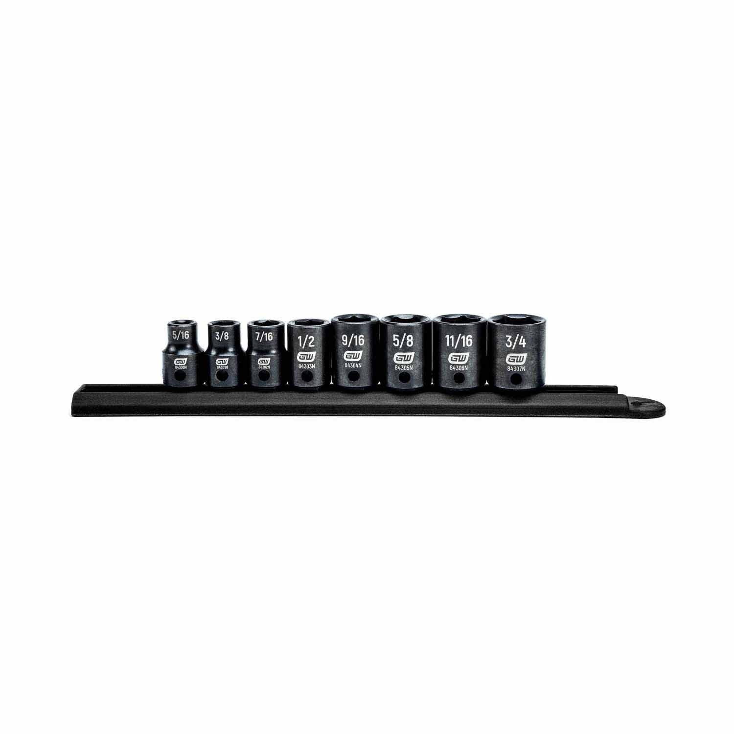 Gearwrench 84910N 8 Pc. 3/8" Drive 6 Point Standard Impact SAE Socket Set