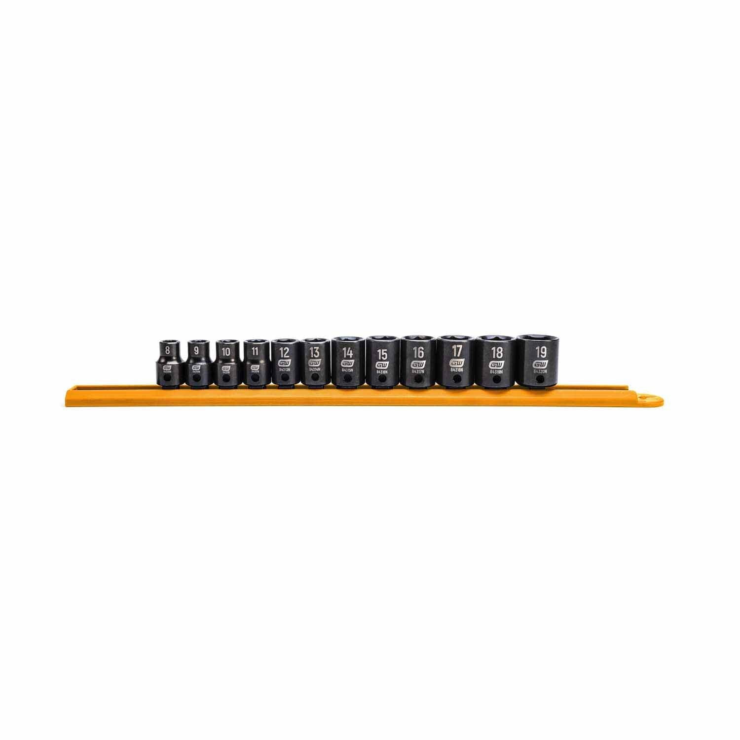 Gearwrench 84911N 12 Pc. 3/8" Drive 6 Point Standard Impact Metric Socket Set
