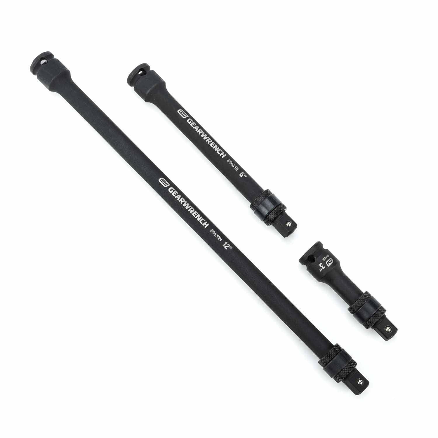 Gearwrench 84927N 3 Pc. 3/8" Drive Impact Locking Extension Set (3", 6" & 12") - 3