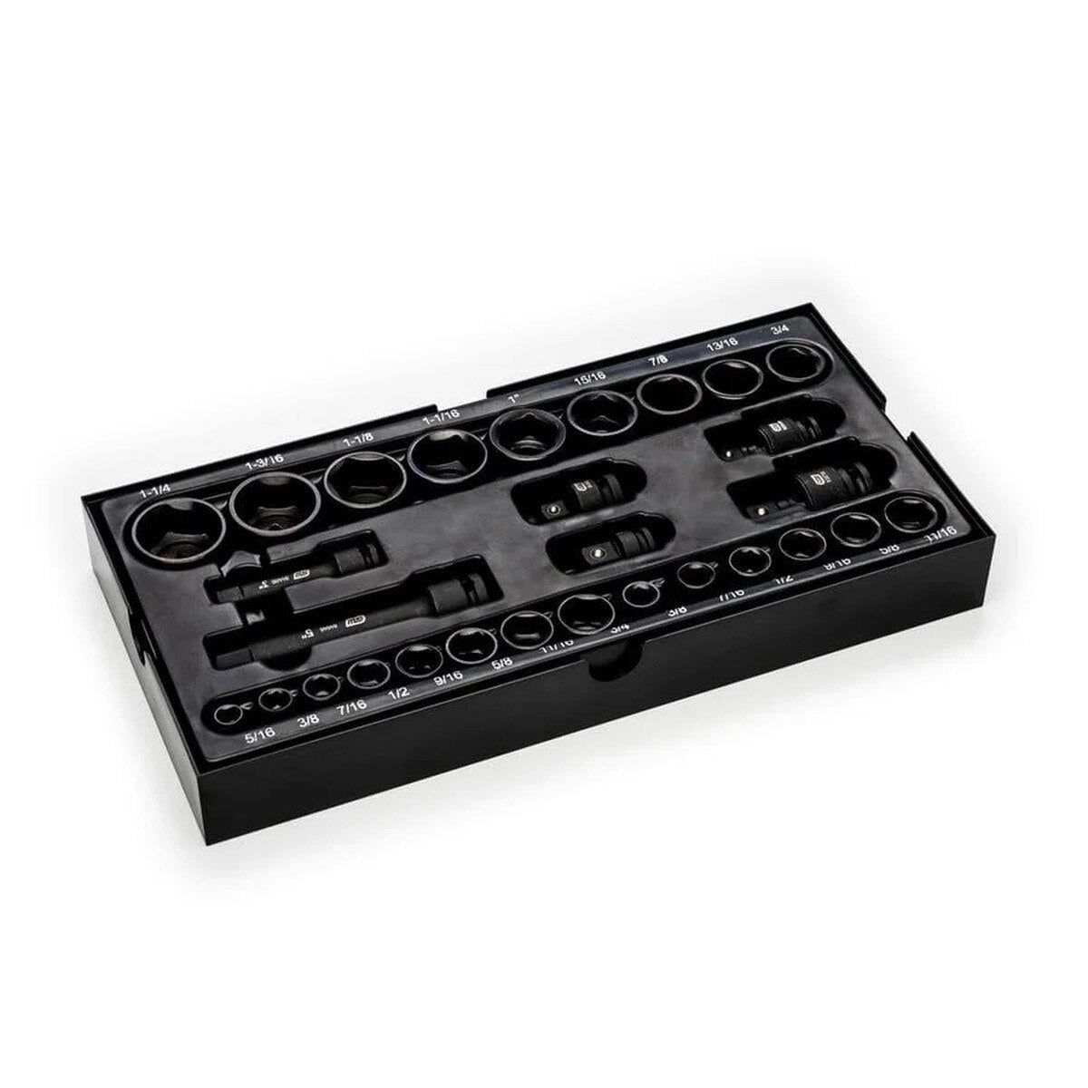 29-Piece SAE 3/8 in. and 1/2 in. Impact Socket Tray Set (29 Piece Set)