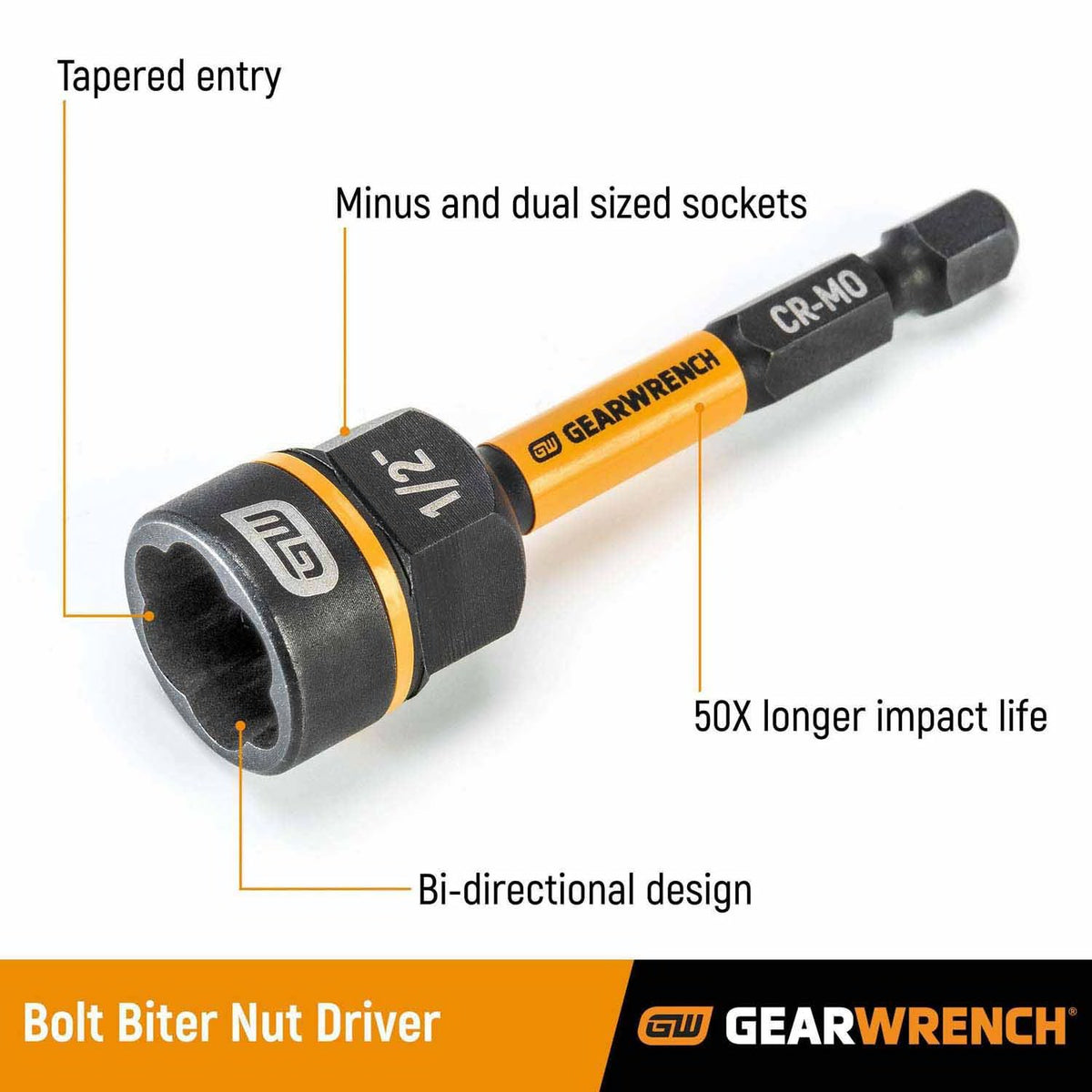 Gearwrench 86186 1/2" Bolt Biter Nut Extractor & Driver - 2