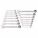 GearWrench 86928 16 Pc. 90-Tooth 12 Point Metric Combination Ratcheting Wrench Set