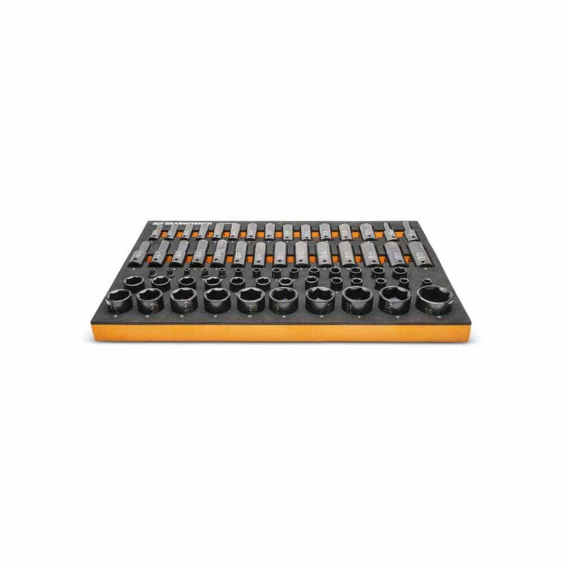 Gearwrench GWMSISKMM 66 Pc. 1/4”, 3/8”, 1/2” Drive 6 Point Metric Impact Socket Set in Foam Storage Tray - 4