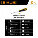 Gearwrench GWMSSCRTX 10 Piece Torx® Dual Material Screwdriver Set in Foam Storage Tray - 8