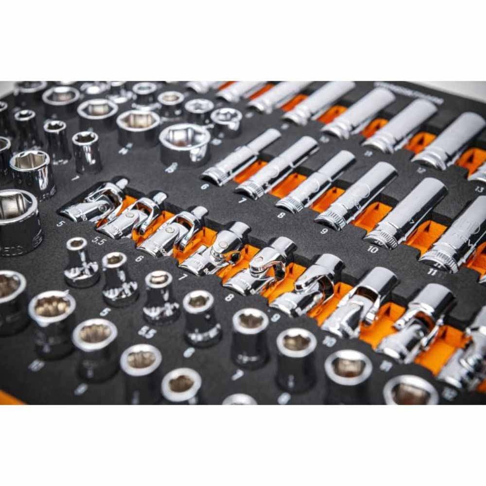 Gearwrench GWMSSKT14MM 89 Piece 1/4” Drive Master Metric Socket Set in Foam Storage Tray - 7