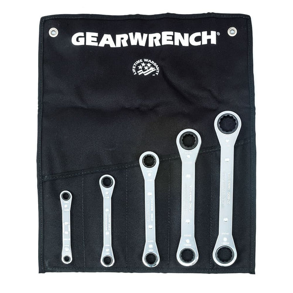 GearWrench 27-608G 5 Pc. 12 Point SAE Laminated Ratcheting Box Wrench Set