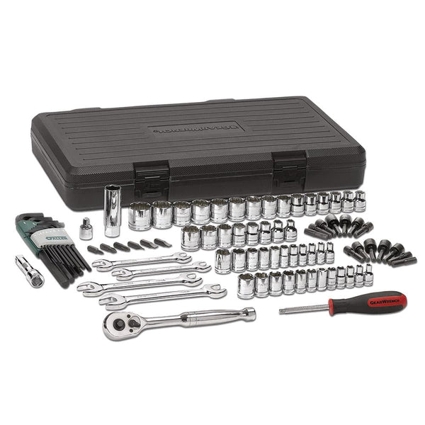 GearWrench 80930 88 Pc. 1/4" & 3/8" Drive 6 & 12 Point Standard SAE/Metric Mechanics Tool Set
