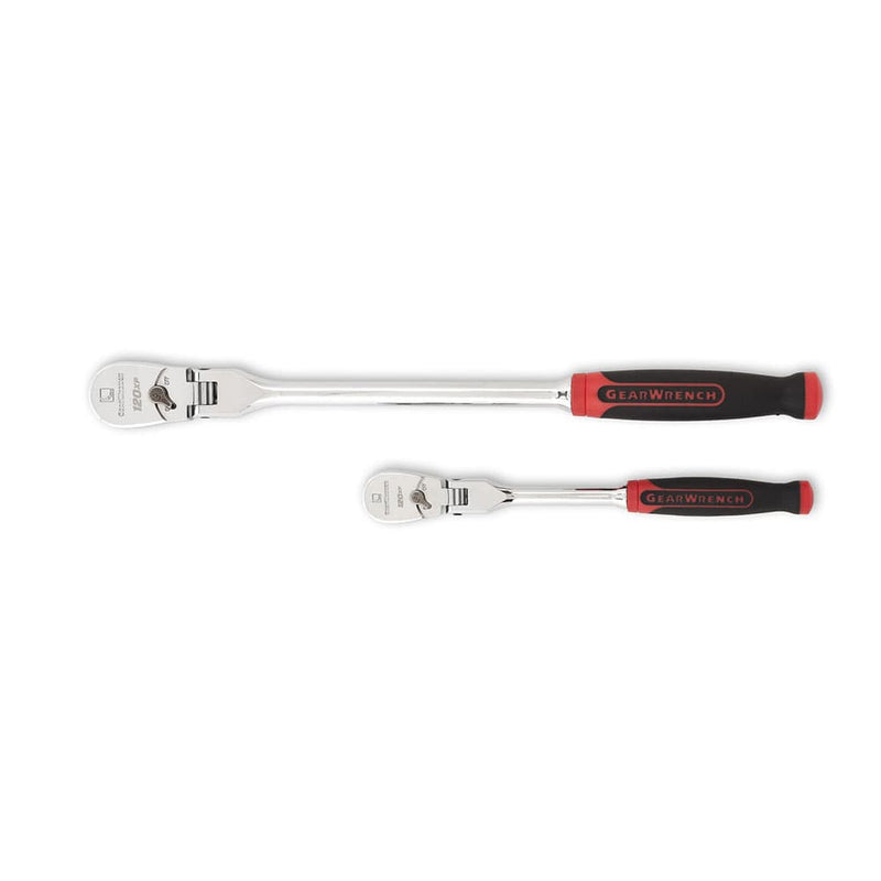 GearWrench 81204P 2 Pc. 1/4" and 3/8" Drive 120XP Dual Material Flex Head Teardrop Ratchet Set
