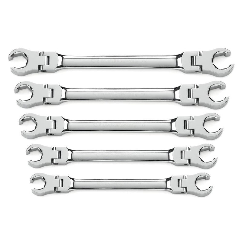 GearWrench 81910 5 Pc. Flex Head Flare Nut SAE Wrench Set