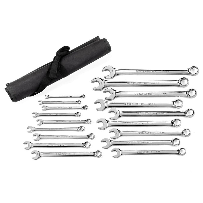 GearWrench 81920 18 Pc. 12 Point Long Pattern Combination Metric Wrench Set