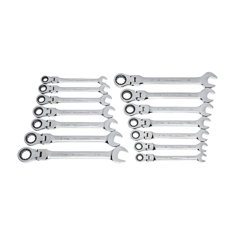 GearWrench 9550 10 Pc. 72-Tooth 12 Point Stubby Flex Head Ratcheting C