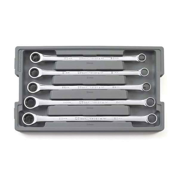 GearWrench 85987 5 Pc. 72-Tooth 12 Point XL GearBox Double Box Ratcheting Metric Wrench Add-On Set