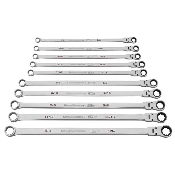 GearWrench 9701 8-Piece Flex-Head Ratcheting-Box Combo Wrench, 5