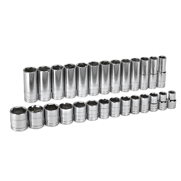 GearWrench 80729 27 Pc. 1/2" Drive 6 Point Standard & Deep SAE Socket Set