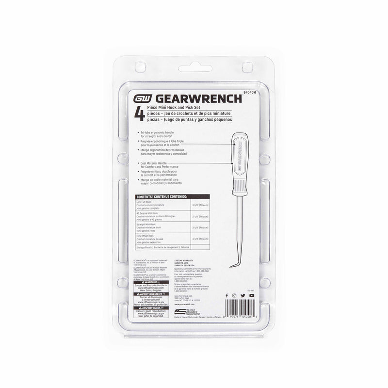 GearWrench 84040H 4 Pc. Mini Hook & Pick Set
