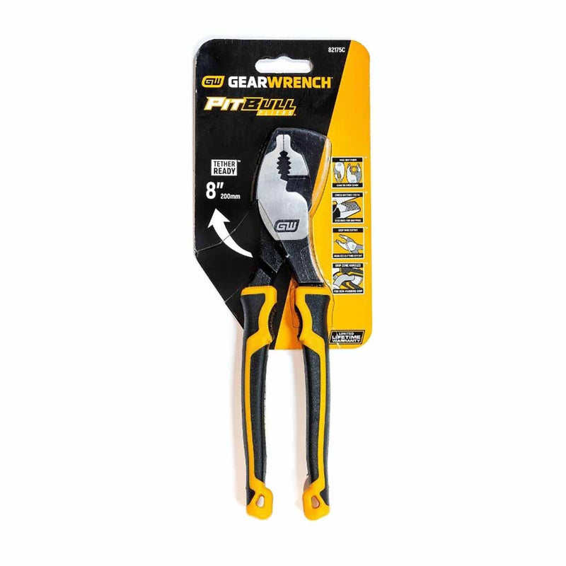 GearWrench 82175 8" Pitbull Dipped Handle Slip Joint Pliers