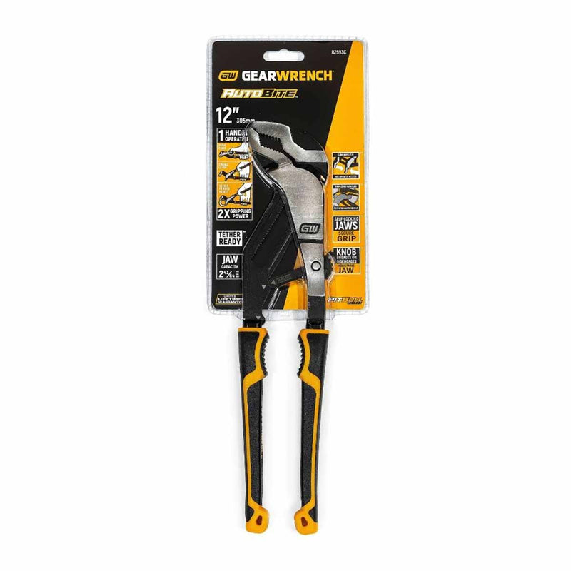 GearWrench 82593C 12" Pitbull Auto-Bite Tongue & Groove Dual Material Pliers